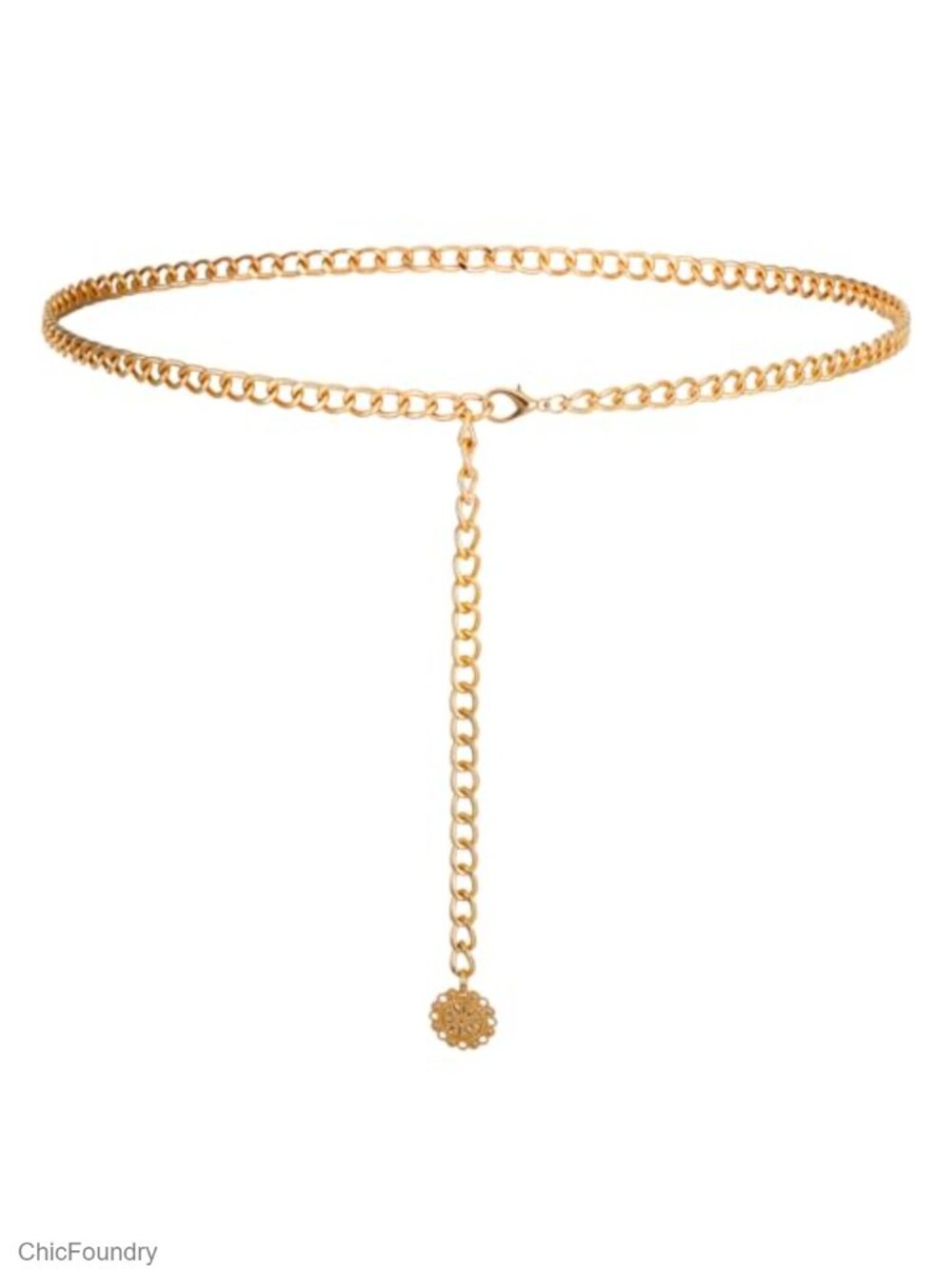 Waist Chain Belts for Women Metal Alloy Gold Chain Belt Adjustable Link Waist